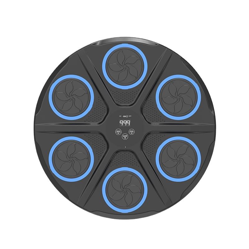 ALLFIGHT black wall boxing target with six blue illuminated punch pads