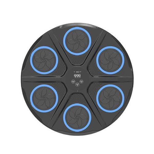ALLFIGHT black wall boxing target with six blue illuminated punch pads