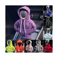 Mini hoodie covers fitted on car gear knobs in example colours