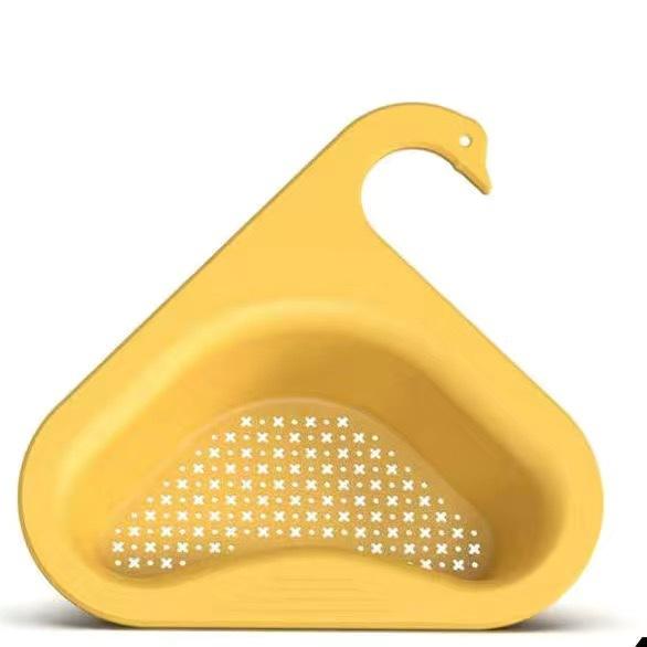 Yellow triangular corner sink drain basket