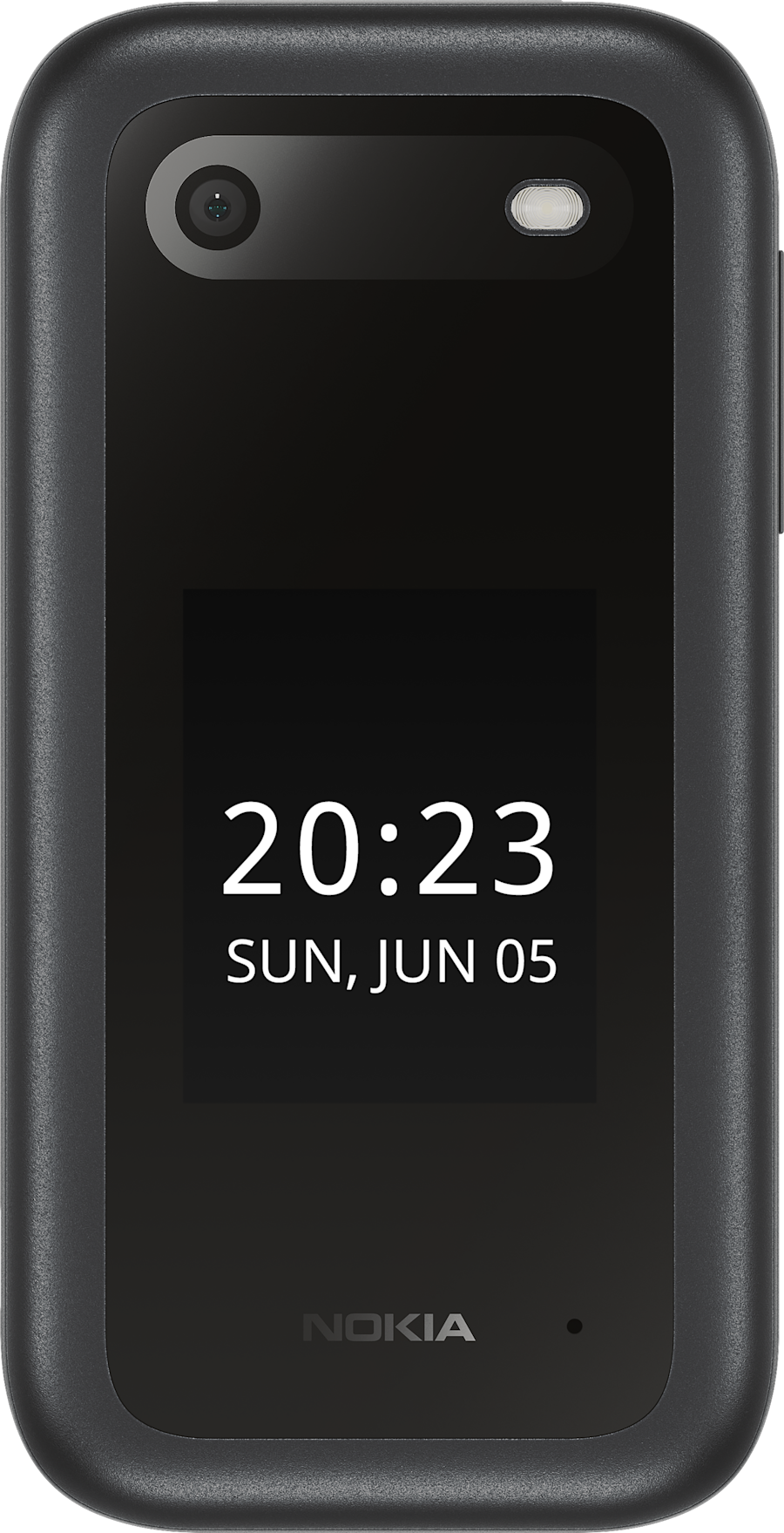 Nokia 2660 Flip black phone front view